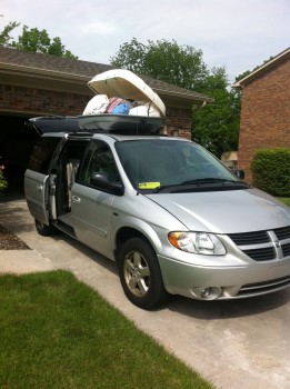 minivan in driveway