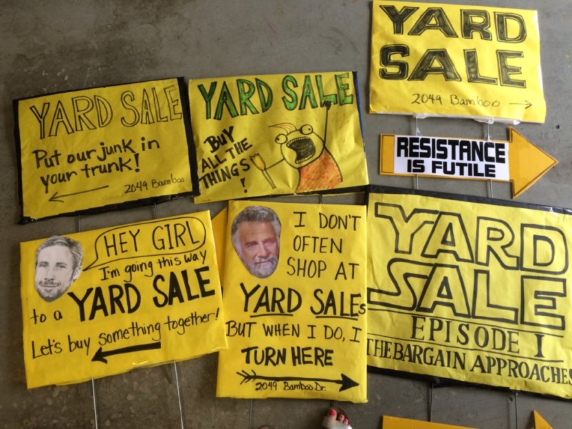funny yard sale signs 