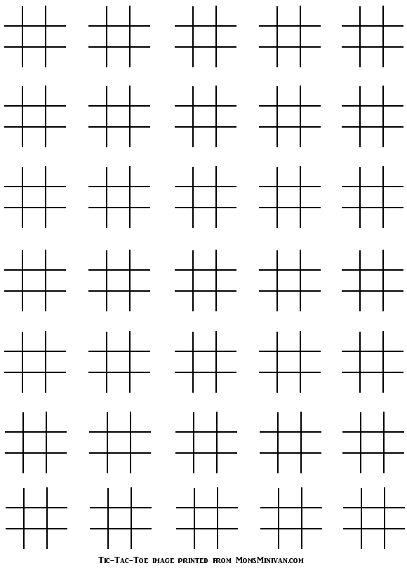 Tic-Tac-Toe Printable page