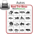 printable car bingo - autos edition